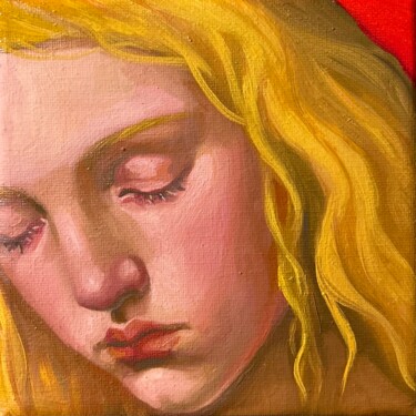 Pintura intitulada "The Girl With Golde…" por Vera Tepliakova, Obras de arte originais, Óleo Montado em Armação em madeira