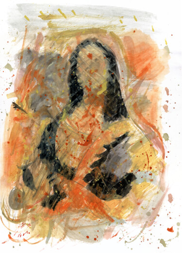 Abstract Interpretation of Mona Lisa Painting titled "Abstract Interpreta…" by Leonard Picari, Original Artwork, Acrylic