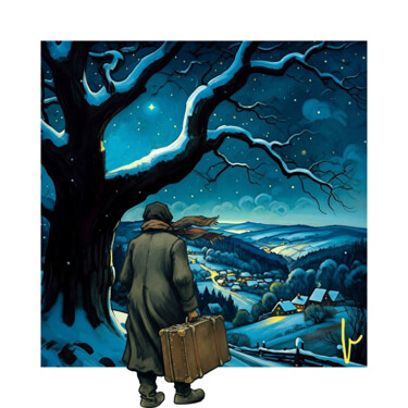 Arts numériques intitulée "Se una notte d'inve…" par Jean Paul Pierozzi, Œuvre d'art originale, Peinture numérique
