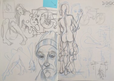 Tekening getiteld "Sketchbook #2 pg10" door Oberlin The Artist, Origineel Kunstwerk, Grafiet