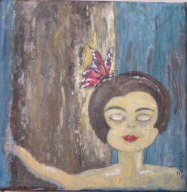Malerei mit dem Titel "Auprès de mon arbre…" von Marie Baysset, Original-Kunstwerk, Acryl Auf Karton montiert