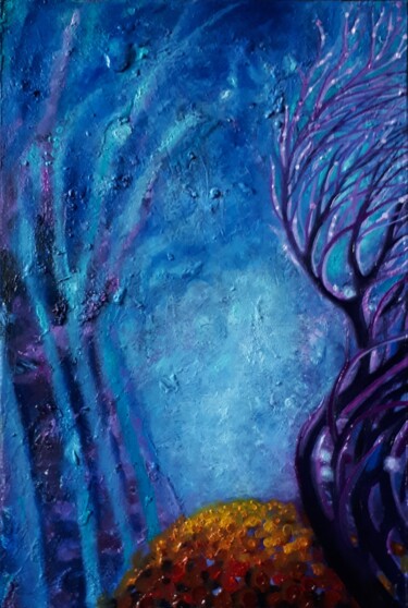 Peinture intitulée "D'où venons-nous ?" par Frédéric Letrun, Œuvre d'art originale, Huile Monté sur Châssis en bois