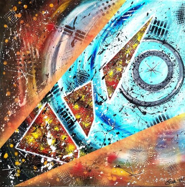 Schilderij getiteld "Fracture" door Philippe Campo, Origineel Kunstwerk, Acryl Gemonteerd op Frame voor houten brancard
