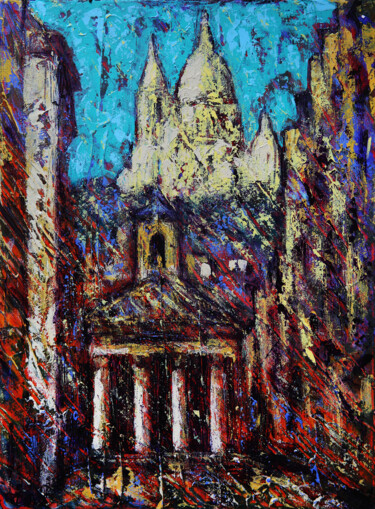Peinture intitulée "View of Sacre Coeur…" par Denis Kuvayev, Œuvre d'art originale, Acrylique Monté sur Châssis en bois