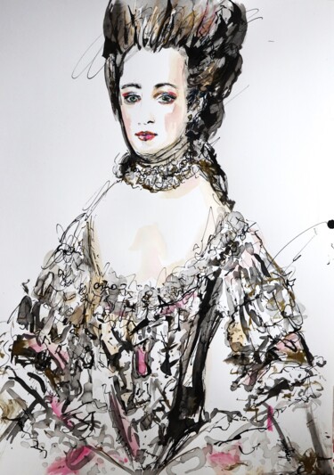 Drawing titled "Gala" by Antigoni Tziora, Original Artwork, Ink