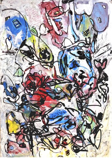 Painting titled "Les papillons s'env…" by Lise Poitras, Original Artwork, Acrylic