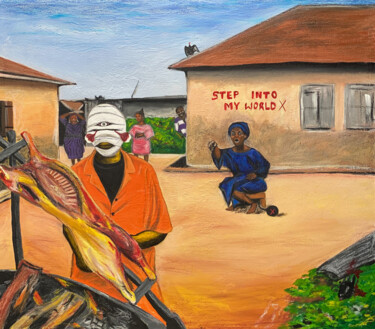 Peinture intitulée "Eran Iya Oshogbo 2" par Cyril Emmanuel (X the Villain), Œuvre d'art originale, Acrylique
