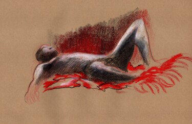 Nu, 2025 Dessin intitulée "Nu, 2025" par Dominique Leblanc, Œuvre d'art originale, Pastel