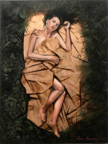 Malerei mit dem Titel "In the forest" von Anna Krasnaya, Original-Kunstwerk, Acryl