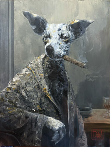 Schilderij getiteld "So what did you com…" door Denis Naumenko, Origineel Kunstwerk, Olie