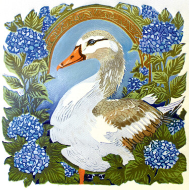 Printmaking titled "Gans" by Jennie Smallenbroek, Original Artwork, Oil