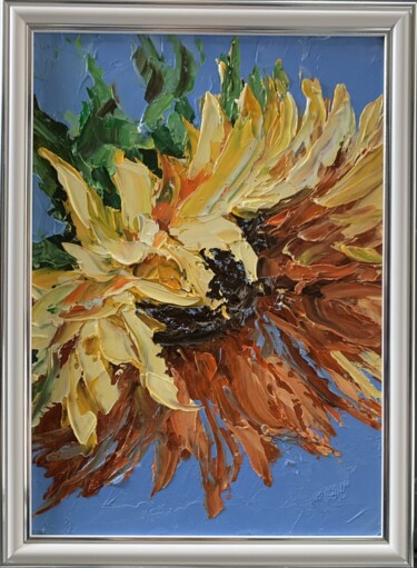 Sunflower's Dance. 제목이 "Sunflower's Dance."인 미술작품 Vita Schagen로, 원작, 기름 판지에 장착됨