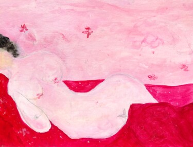 「femme en rose」というタイトルの絵画 Jia Shenによって, オリジナルのアートワーク, アクリル