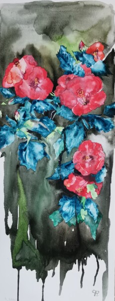 Pintura titulada "Hibiscus" por Pascale Rodriguez, Obra de arte original, Acuarela