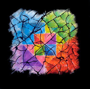 Painting titled "Crash III" by Osvaldo Russo, Original Artwork, Acrylic Mounted on Wood Panel