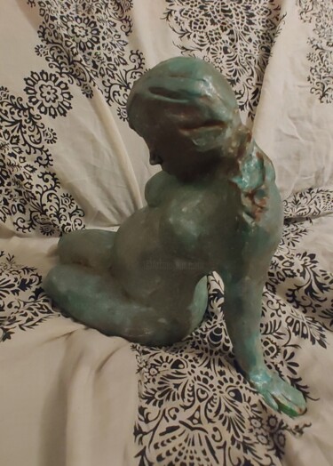Sculpture intitulée "Deux : elle et son…" par Ma Chaloupe, Œuvre d'art originale, Argile