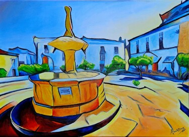 Peinture intitulée "Monforte - Fonte da…" par Aurelio Bentes Bravo, Œuvre d'art originale, Huile Monté sur artwork_cat.