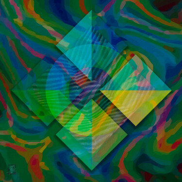 Digitale Kunst getiteld "CromaTYKO I" door Osvaldo Russo, Origineel Kunstwerk, Digitaal Schilderwerk Gemonteerd op Frame voo…