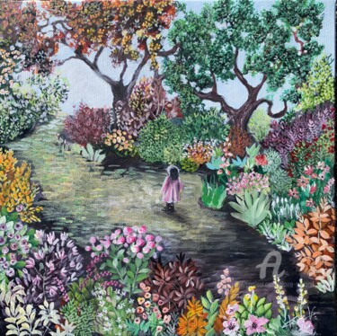 Peinture intitulée "Promenade d’automne" par Claire Morand, Œuvre d'art originale, Aquarelle Monté sur Châssis en bois