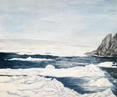 Malerei mit dem Titel "Schmelzendes Eis" von Maria Peters, Original-Kunstwerk, Öl