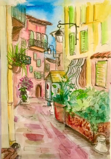 "La vieille ville d'…" başlıklı Tablo Alexandra Uryasova tarafından, Orijinal sanat, Suluboya