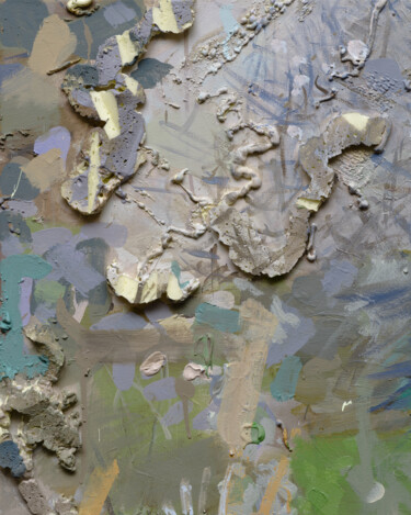 4.4 Abstract floral acrylic painting in grey Pittura intitolato "4.4 Abstract floral…" da Oxerma, Opera d'arte originale, Acrilico Montato su Telaio per barella in legno