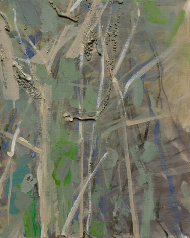 5.5 Abstract floral acrylic painting in grey Pittura intitolato "5.5 Abstract floral…" da Oxerma, Opera d'arte originale, Acrilico Montato su Telaio per barella in legno