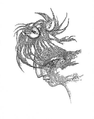 Dibujo titulada "Recuerdos" por Sergi Marx, Obra de arte original, Tinta
