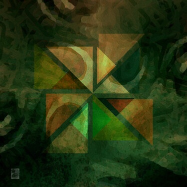 Digital Arts titled "CromaTYKO VI" by Osvaldo Russo, Original Artwork, Digital Painting Mounted on Wood Stretcher frame