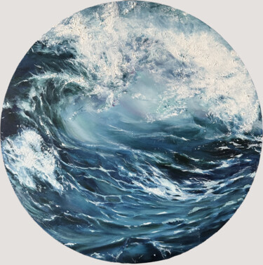 Peinture intitulée "Eternal Wave" par Maryna Palahuta, Œuvre d'art originale, Huile Monté sur Châssis en bois