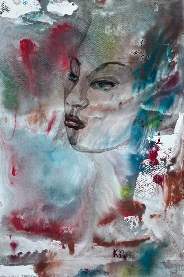Keeping silent Schilderij getiteld "Keeping silent" door Katerina Anchugova, Origineel Kunstwerk, Aquarel