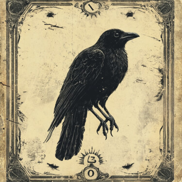 Grafika cyfrowa / sztuka generowana cyfrowo zatytułowany „Carte corbeau” autorstwa Wawaï, Oryginalna praca, Obraz generowany…