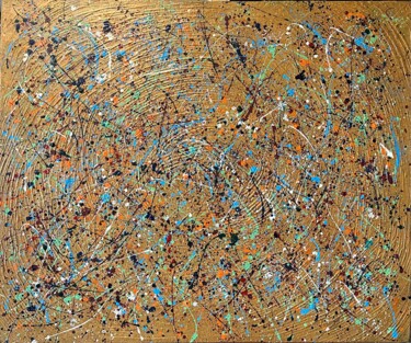 绘画 标题为“Abstract “ Gold rin…” 由Valera, 原创艺术品, 丙烯