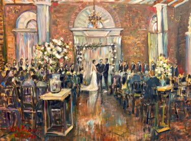LIVE WEDDING CEREMONY SANTA ANNA CALIFORNIA Schilderij getiteld "LIVE WEDDING CEREMO…" door Richard Flynn Flynn, Origineel Kunstwerk, Olie Gemonteerd op artwork_cat.