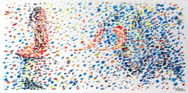 Fearless Girl vs. Bull Peinture intitulée "Fearless Girl vs. B…" par Anatoli Voznarski, Œuvre d'art originale, Acrylique