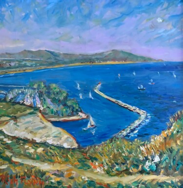 Schilderij getiteld "DANA POINT HARBOR S…" door Richard Flynn Flynn, Origineel Kunstwerk, Olie Gemonteerd op Frame voor hout…