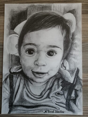 Painting titled "Atlas" by İSmail Dönertaş, Original Artwork, Charcoal