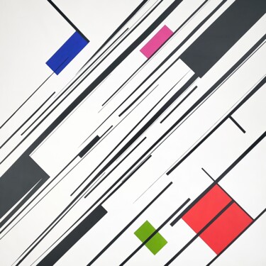 Painting titled "Vectors of Tension…" by Veronika Obushikhina, Original Artwork, Acrylic
