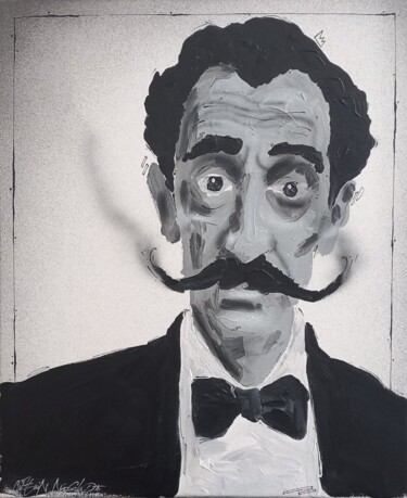 Schilderij getiteld "Le Vieux" door Captain Niglo, Origineel Kunstwerk, Acryl Gemonteerd op Frame voor houten brancard