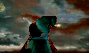 Romeo Is Bleeding Digital Arts titled "Romeo Is Bleeding" by Klaus Rudolph, Original Artwork, 2D Digital Work Mounted on Aluminium