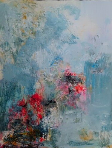 Peinture intitulée "L'épée dans l'eau" par Alyssa Pasquier, Œuvre d'art originale, Acrylique Monté sur Châssis en bois