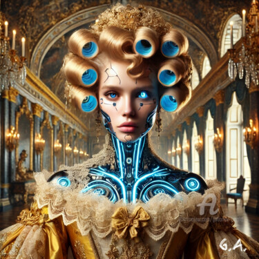 Cyber-Rococo Russian Muse 2050 Digital Art