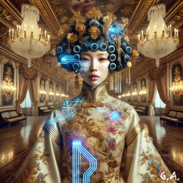 Cyber-Rococo Chinese Muse 2050 Digital Art