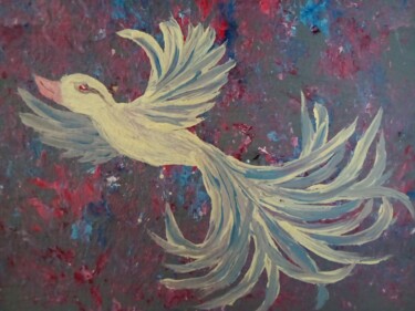 绘画 标题为“L'Oiseaux d'or” 由Kassandra Christophe, 原创艺术品, 丙烯