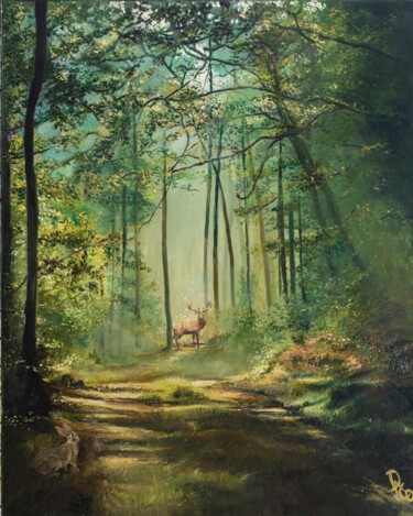 Pintura titulada "Les adieux de Bambi…" por Daniel Combe (DACO), Obra de arte original, Acrílico Montado en Bastidor de cami…