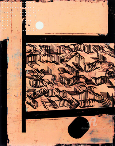 Painting titled "Flowscape 2." by Petr Strnad, Original Artwork, Acrylic