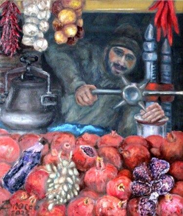 Painting titled "Сок граната" by Viacheslav Vlasov, Original Artwork, Oil