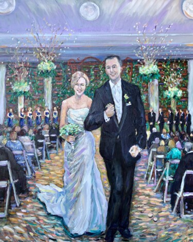 WEDDING DAY FROM PHOTOS Schilderij getiteld "WEDDING DAY FROM P…" door Richard Flynn Flynn, Origineel Kunstwerk, Olie Gemonteerd op Frame voor hout…
