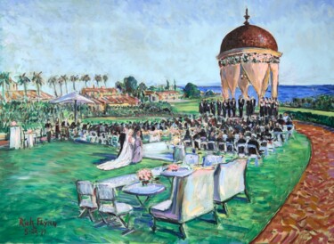 Картина под названием "LIVE WEDDING PAINTI…" - Richard Flynn Flynn, Подлинное произведение искусства, Масло Установлен на Де…