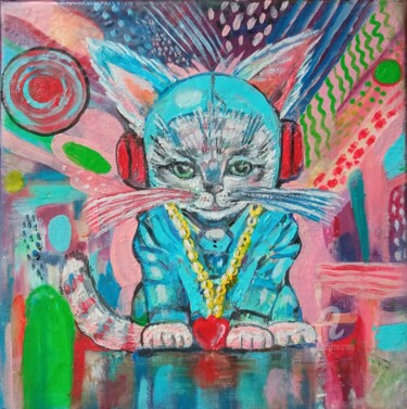 "Киберкотик" başlıklı Tablo Tatiana Kiseleva tarafından, Orijinal sanat, Petrol